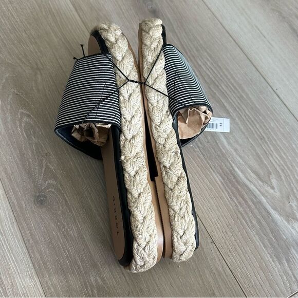 NWT! Torrid Single Band Espadrille Platform Slide Women Sz 9.5 Black & White - Picture 5 of 9